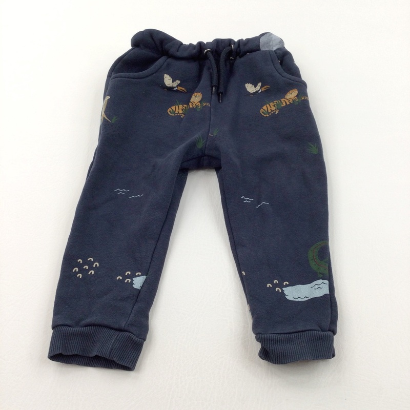 Animals & Birds Navy Tracksuit Bottoms - Boys 18-24 Months