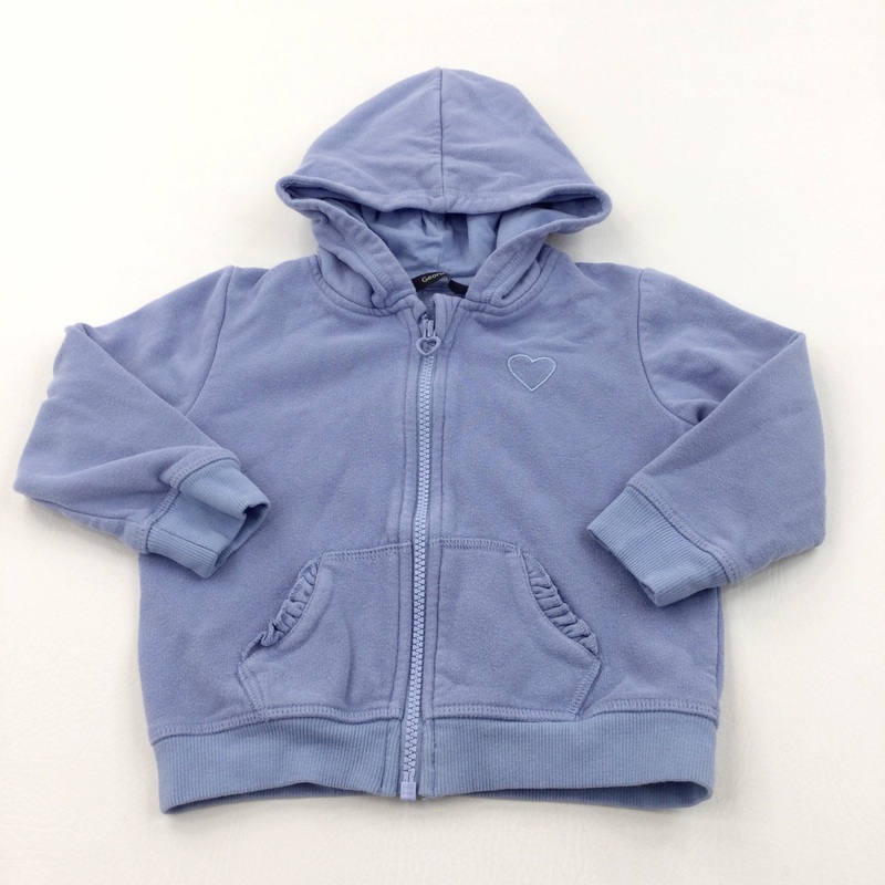 Blue Zip Up Hoodie Sweatshirt - Girls 18-24 Months