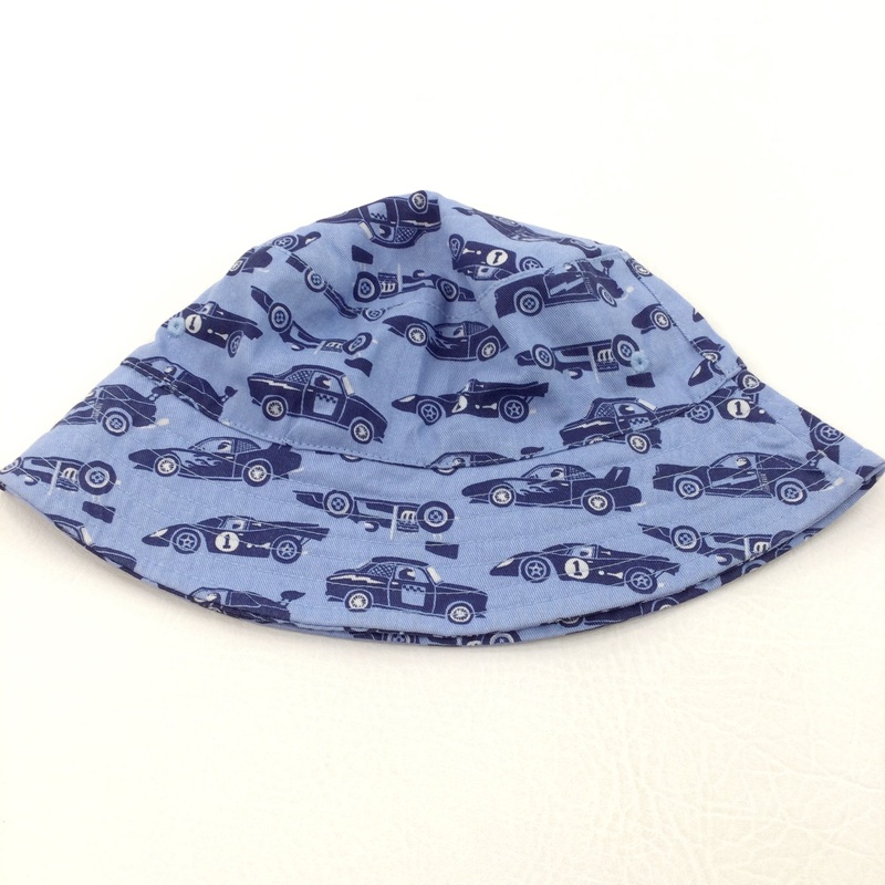 Cars Blue Cotton Sun Hat - Boys 3-5 Years