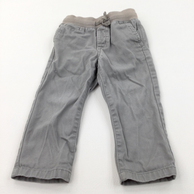 Grey Cotton Twill Trousers - Boys 2 Years