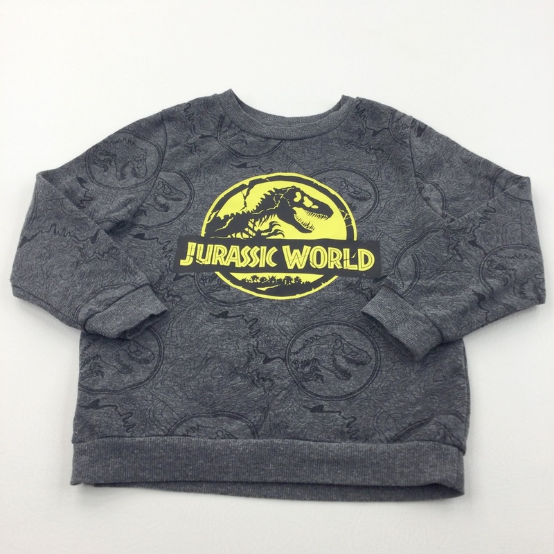 'Jurassic World' Dinosaurs Grey, Black & Yellow Lightweight Sweatshirt - Boys 5-6 Years