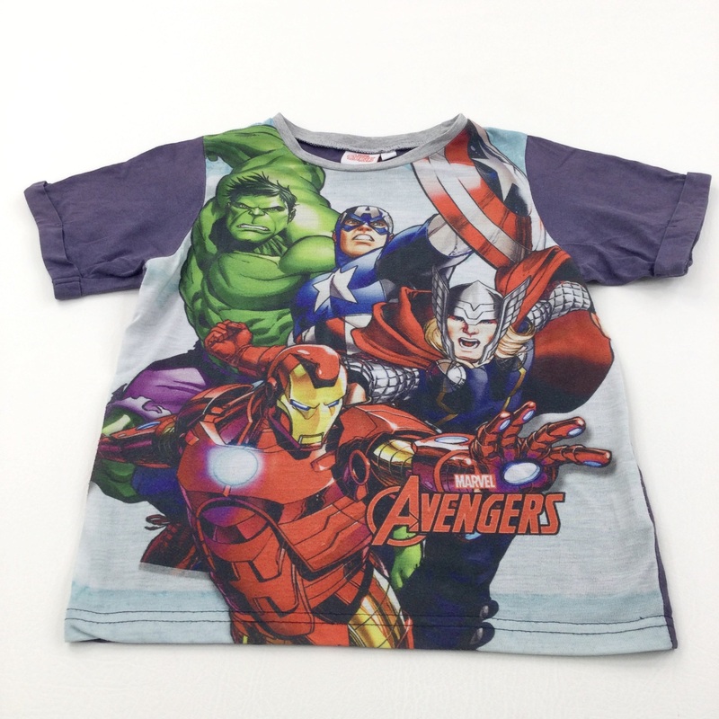 'Marvel Avengers' Navy, Grey & Red T-Shirt - Boys 7-8 Years
