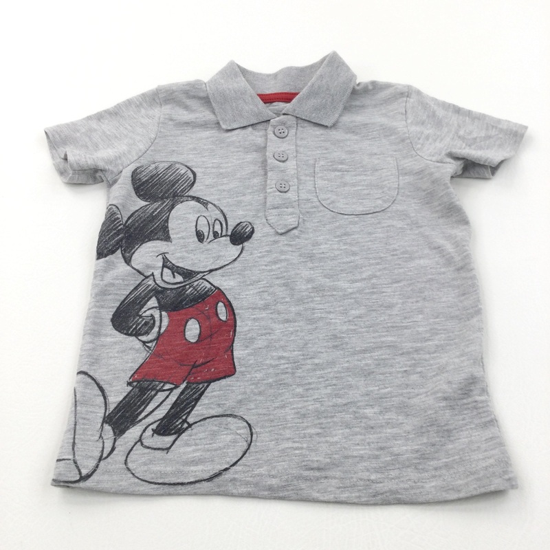 Mickey Mouse Grey Polo Shirt - Boys 18-24 Months