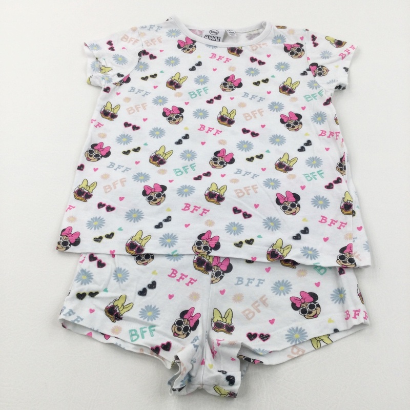 Minnie Mouse & Daisy Duck White Short Pyjamas - Girls 3-4 Years