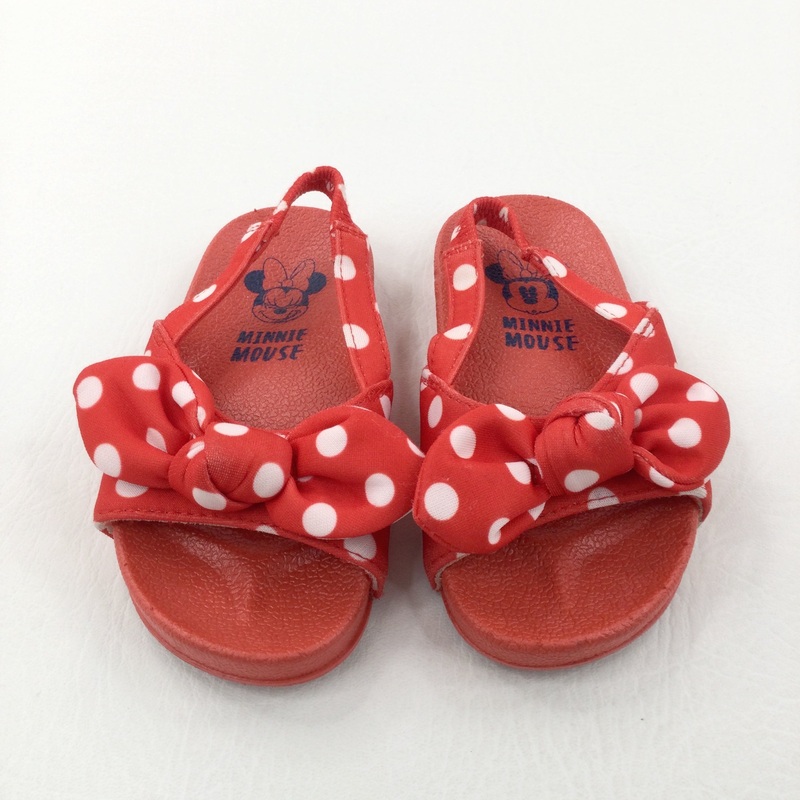 Minnie Mouse Spotty Red & White Sandals - Girls - Shoe Size 7/8