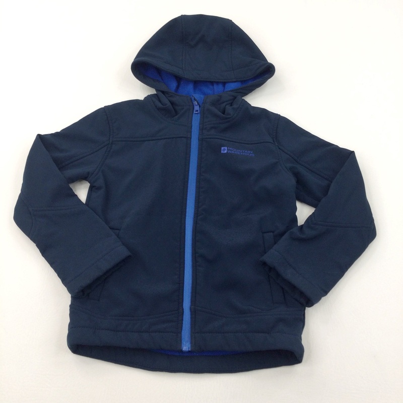 Navy & Blue Midweight Showerproof Fleece Lined Coat with Hood - Boys 5-6 Years