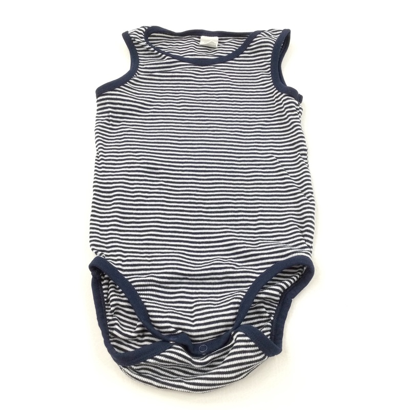 Navy & White Striped Sleeveless Bodysuit - Boys 18-24 Months