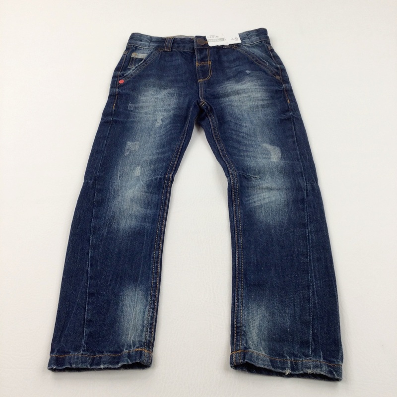 **NEW** Dark Blue Denim Jeans with Adjustable Waistband - Boys 4-5 Years