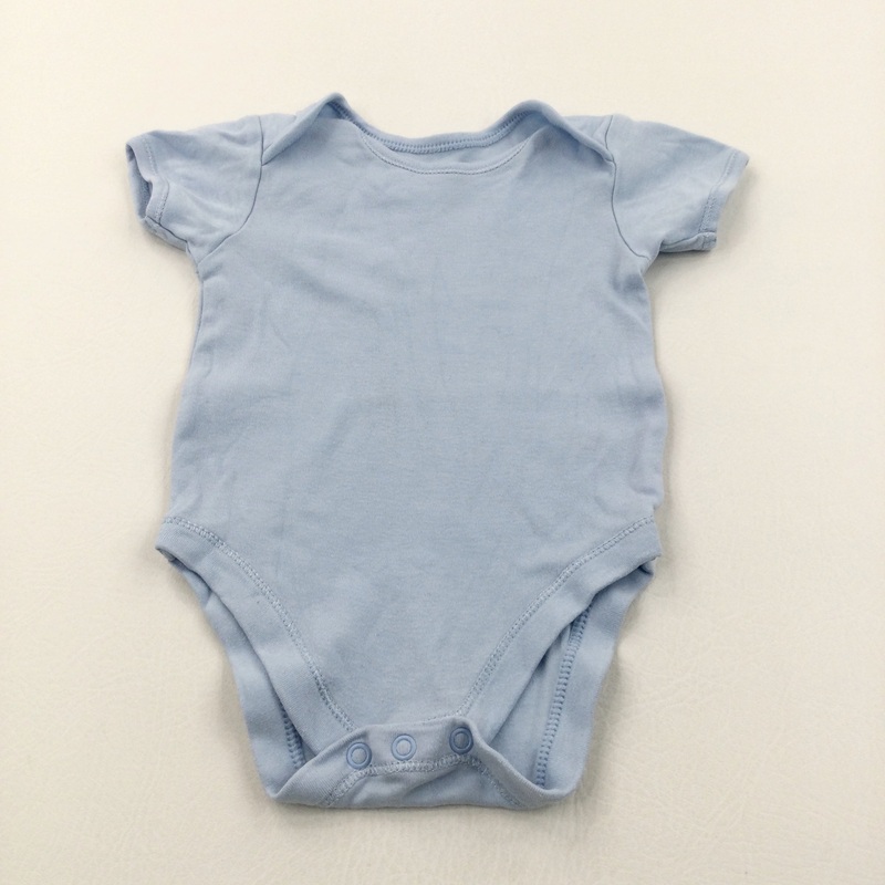 Pale Blue Short Sleeve Bodysuit - Boys 9-12 Months