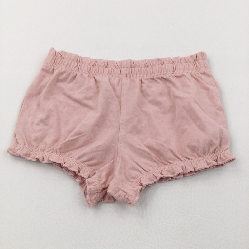 Peach Lightweight Jersey Shorts with Frilly Hems - Girls 12-18 Months