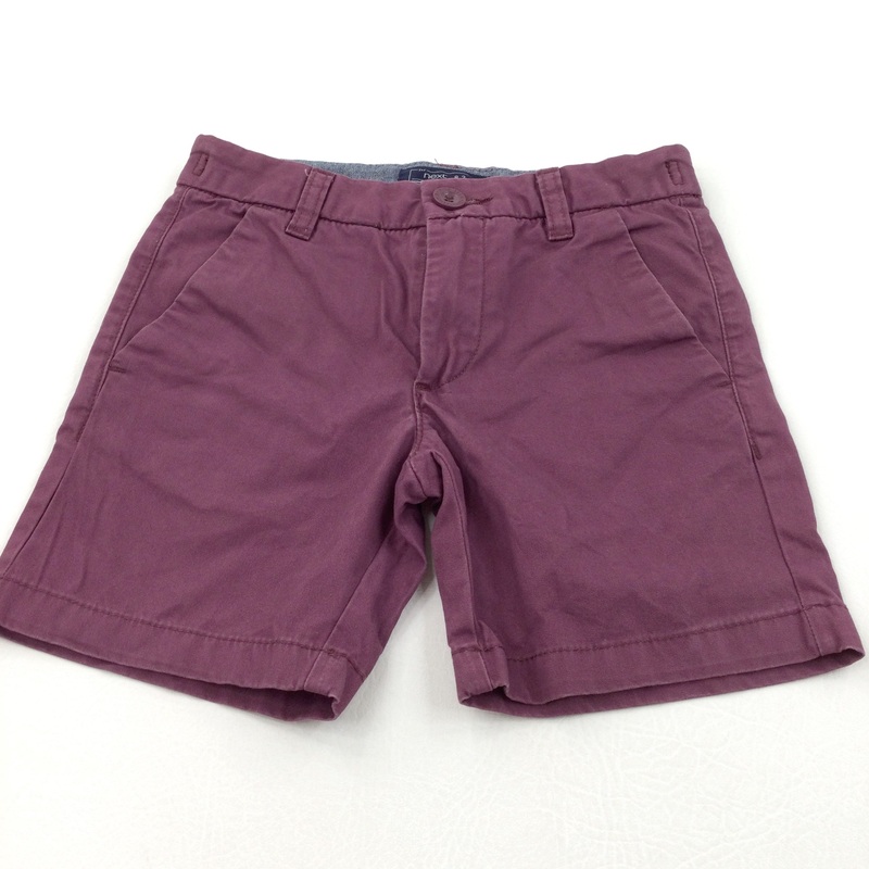 Purple Cotton Twill Shorts with Adjustable Waistband - Boys 5 Years