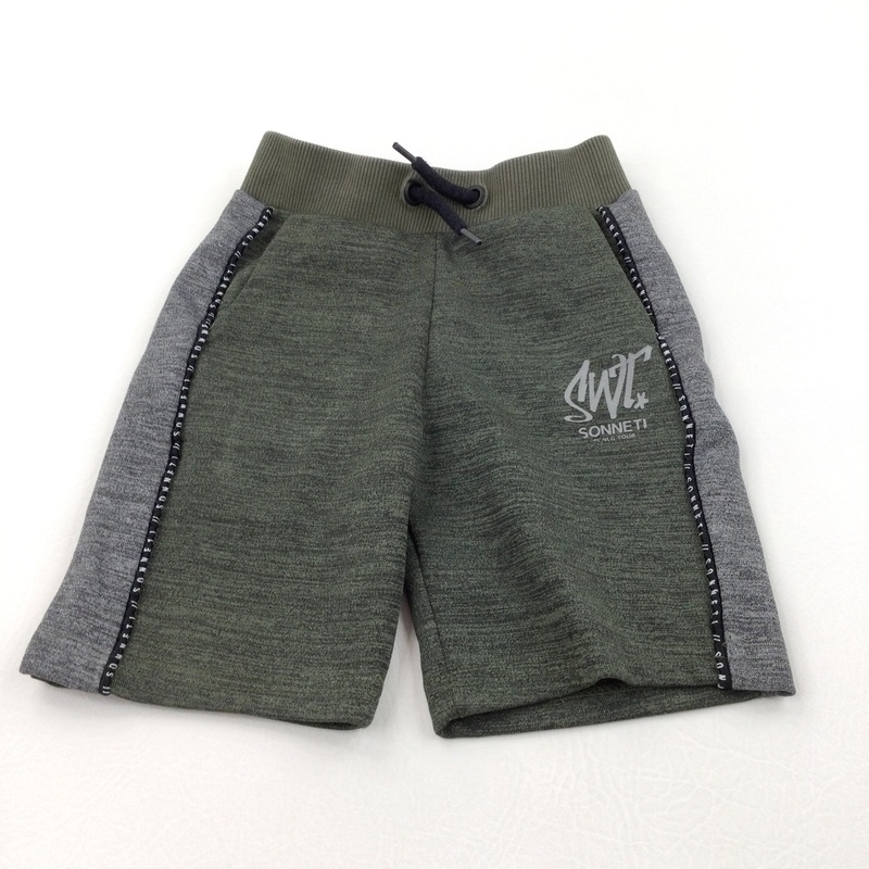 'Sonneti' Green & Grey Mottled Jersey Shorts - Boys 4-5 Years
