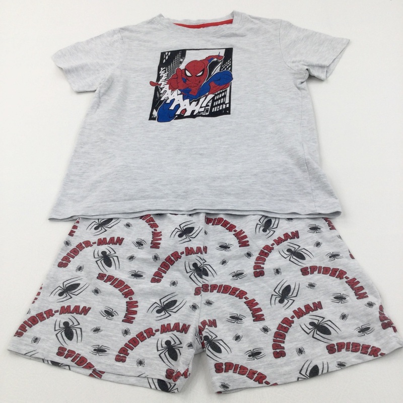 Spider-man Grey Short Pyjamas - Boys 7-8 Years
