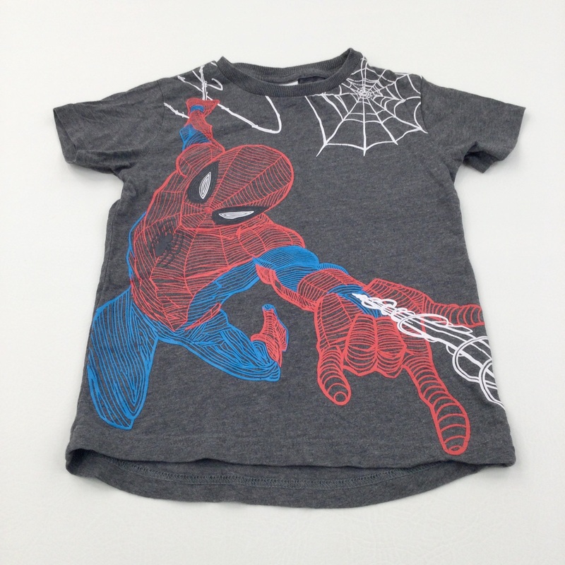 Spider-man Grey T-Shirt - Boys 3-4 Years