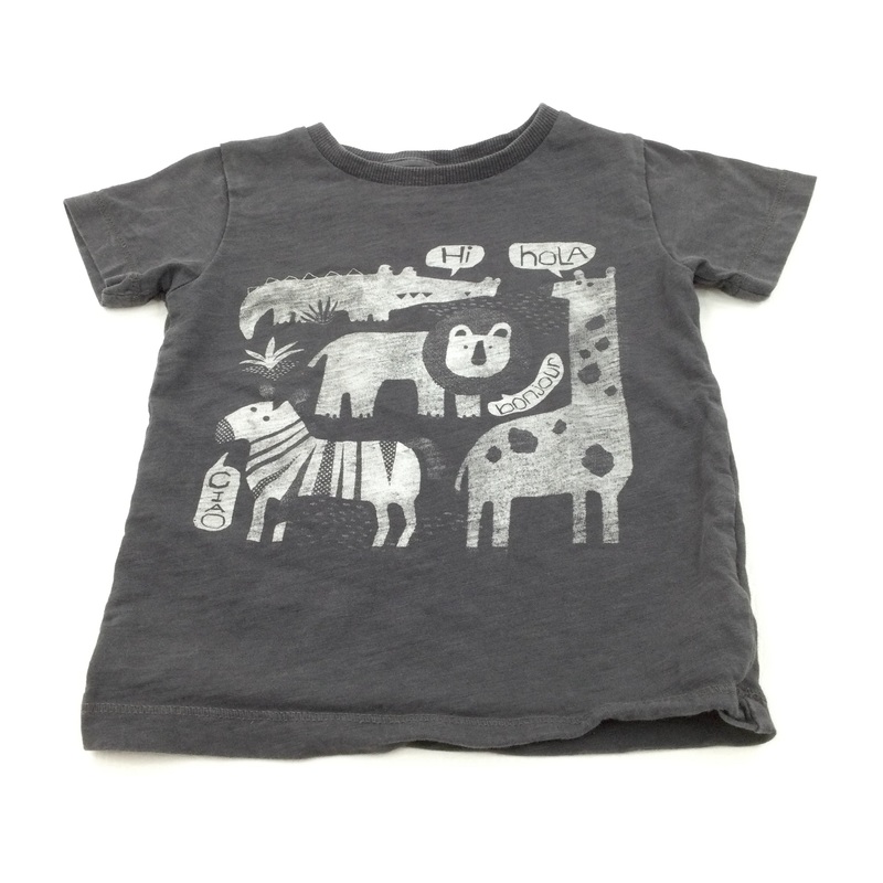 Wild Animals Dark Grey T-Shirt - Boys 18-24 Months