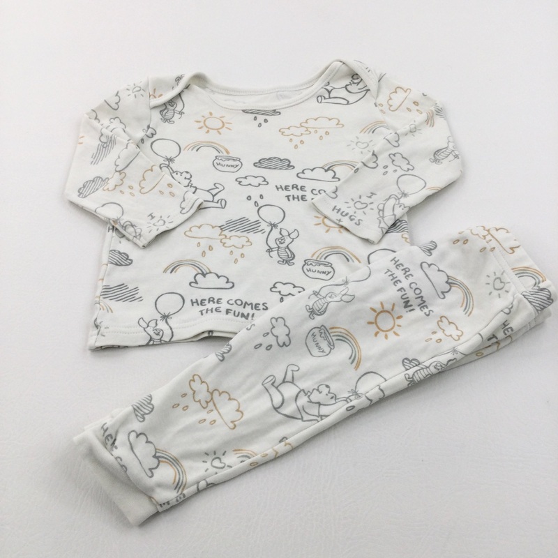 Winnie The Pooh & Piglet Cream Pyjamas - Boys 9-12 Months