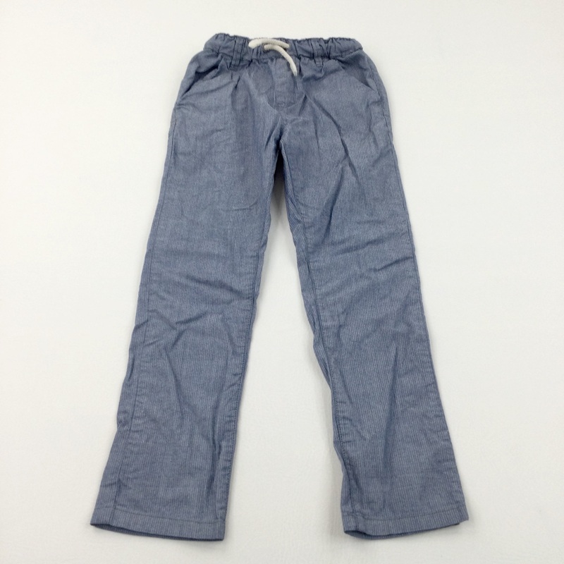 Blue Striped Lightweight Cotton Trousers - Boys 4-5 Years