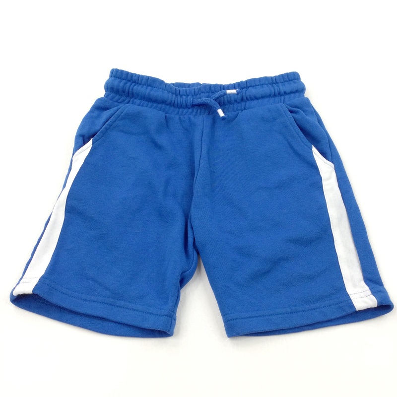 Blue & White Jersey Shorts - Boys 4-5 Years