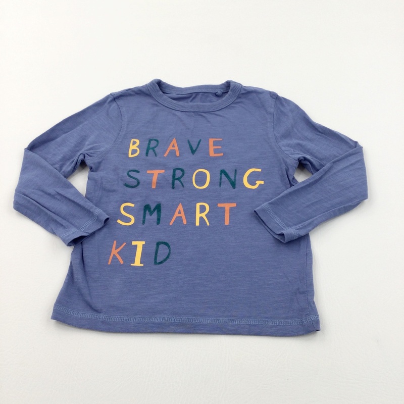 'Brave, Strong, Smart Kid' Blue Long Sleeve Top - Boys 2-3 Years