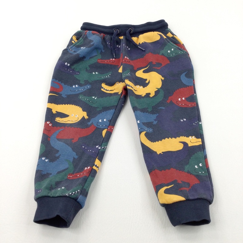 Colourful Crocodiles Navy Tracksuit Bottoms - Boys 3-4 Years