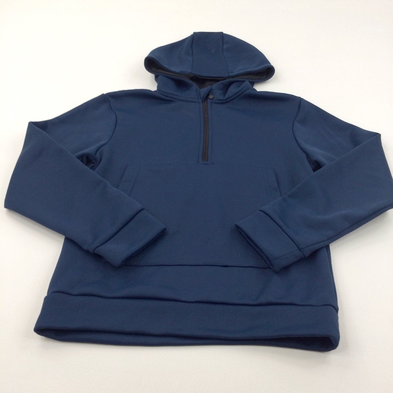 Dark Blue Polyester Half Zip Polyester Hoodie Sweatshirt - Boys 11-12 Years