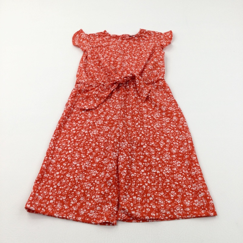 Flowers Red & White Playsuit - Girls 2-3 Years