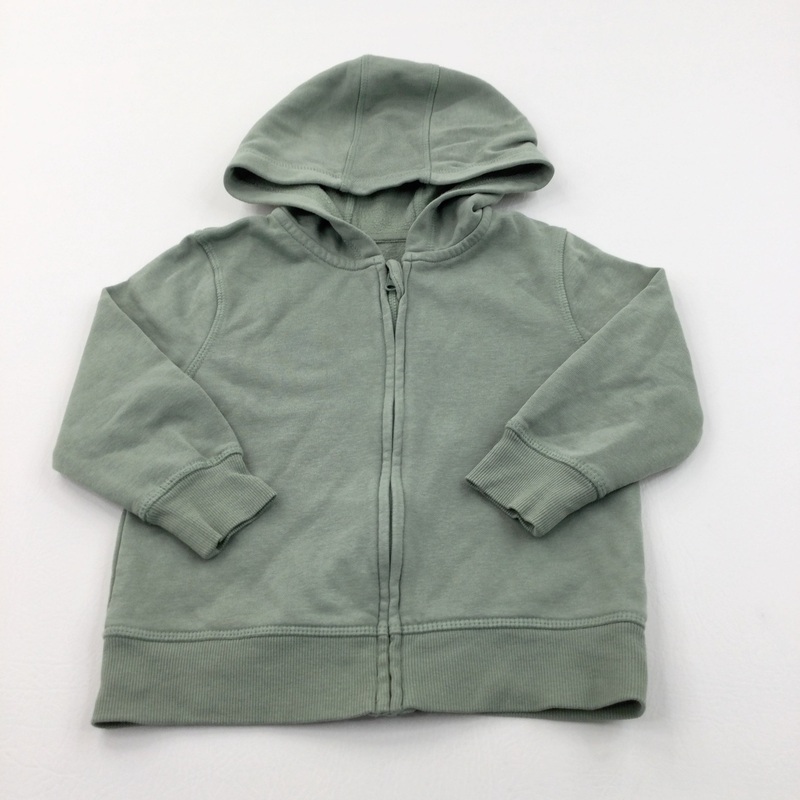 Light Green Zip Up Hoodie Sweatshirt - Boys 2-3 Years
