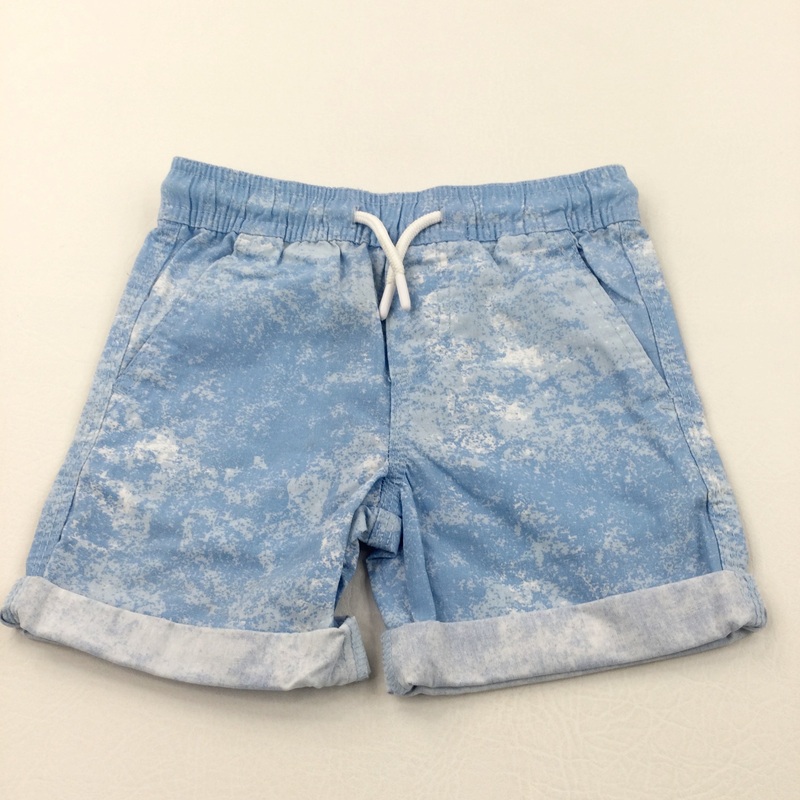 **NEW** Blue Mottled Cotton Shorts - Boys 3-4 Years