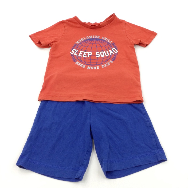 'Sleep Squad' Red & Blue Short Pyjamas - Boys 3-4 Years