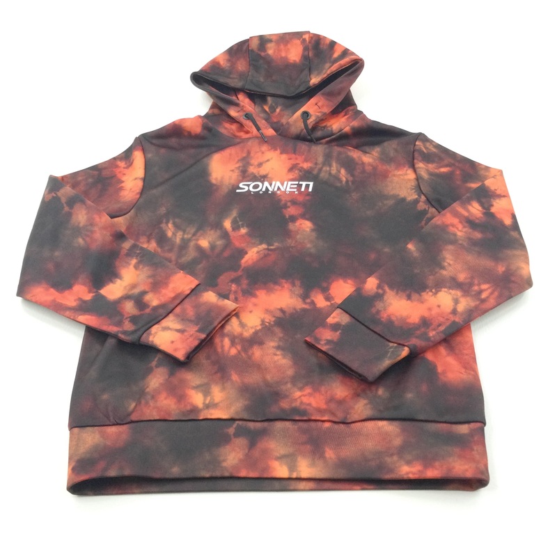 'Sonneti London' Marbled Orange & Black Polyester Hoodie Jumper - Boys 10-12 Years