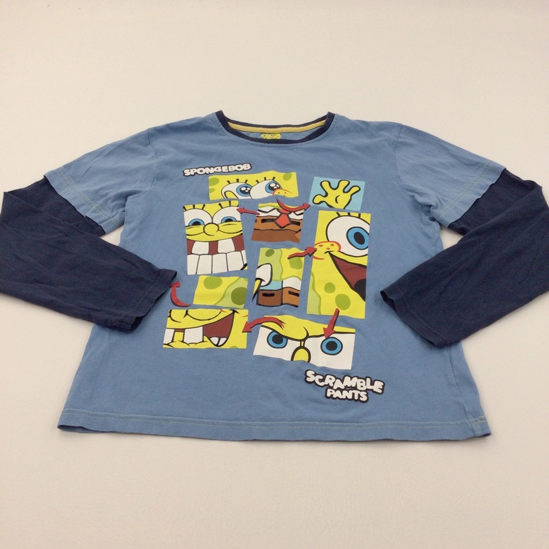 'Spongebob' Blue, Navy & Yellow Long Sleeve Top - Boys 11-12 Years
