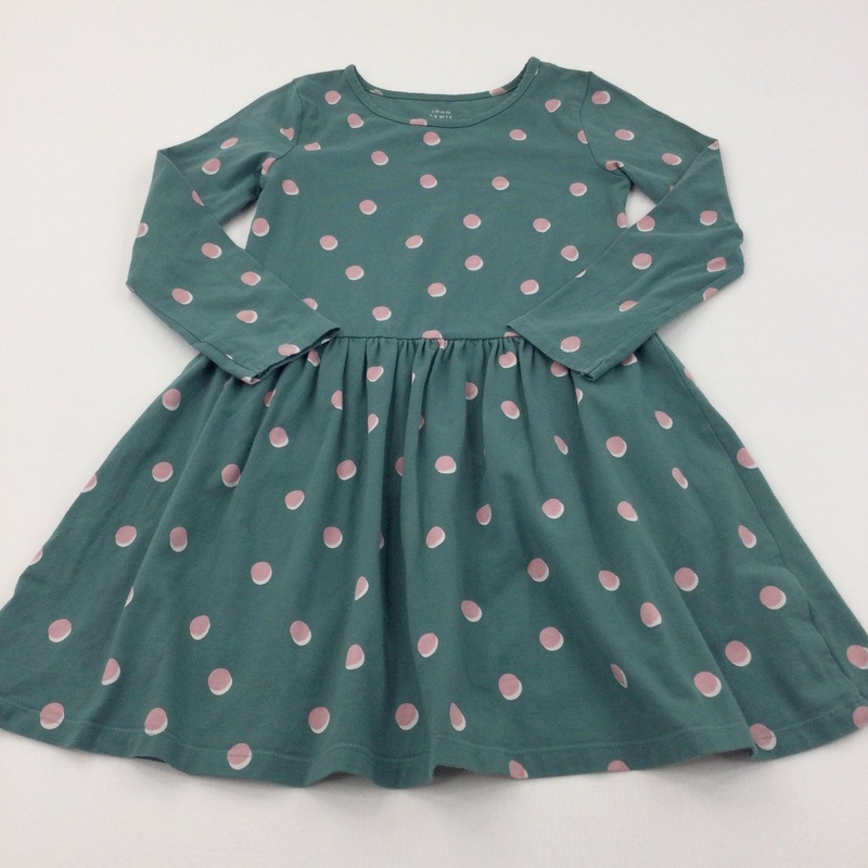 Spotty Pink & Green Lightweight Jersey Dress - Girls 7 Years