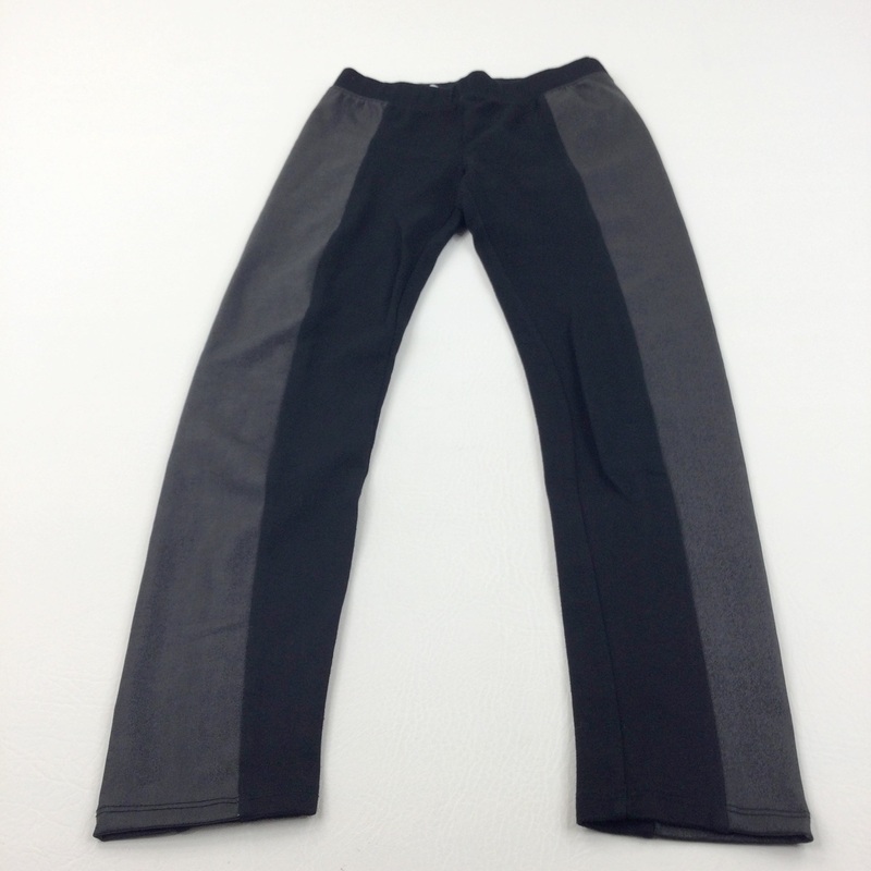 Thick Leggings With Sparkly Leather-Look Detail - Girls 8 Years