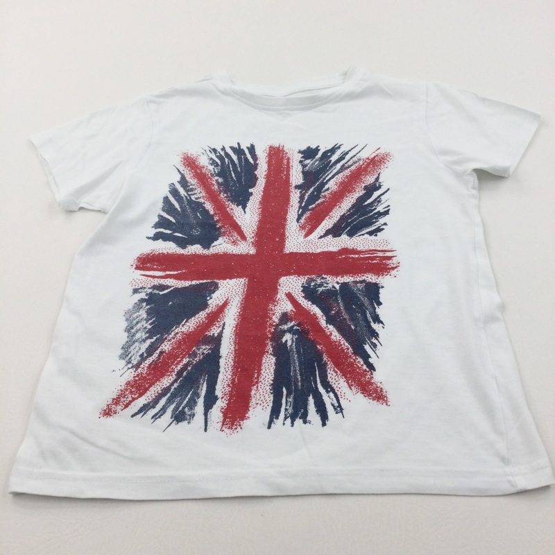 Union Jack White T-Shirt - Boys 7-8 Years