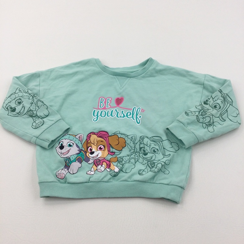 'Be Yourself' Paw Patrol Pale Green Sweatshirt - Girls 2-3 Years