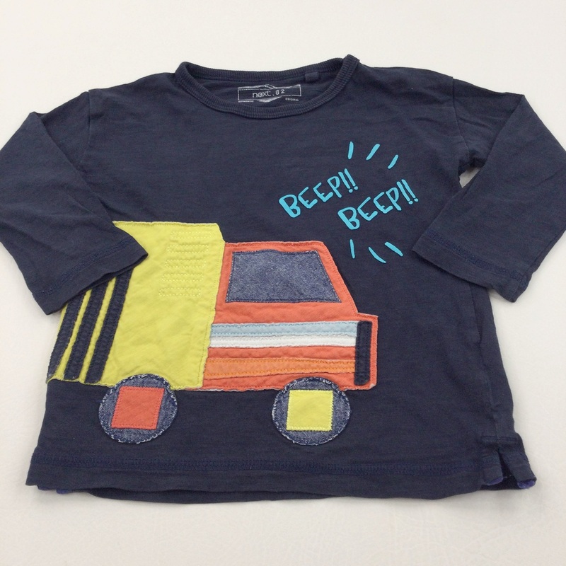 'Beep Beep' Truck Appliqued Navy Long Sleeve Top - Boys 18-24 Months
