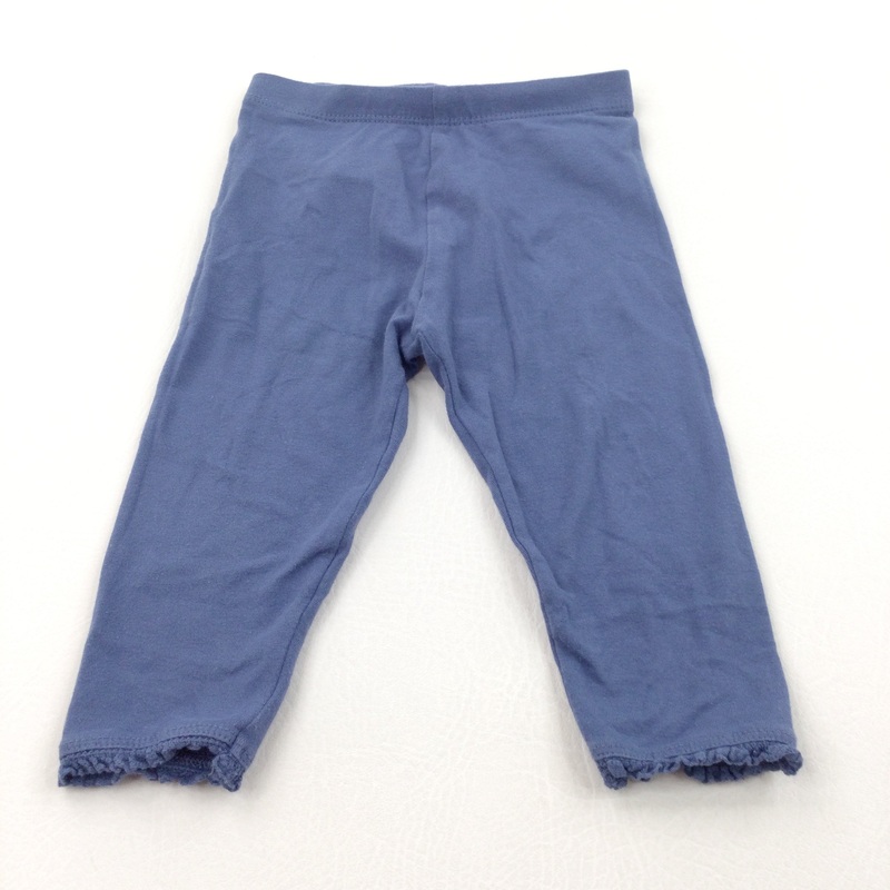 Blue Leggings with Frilly Hems - Girls 9-12 Months