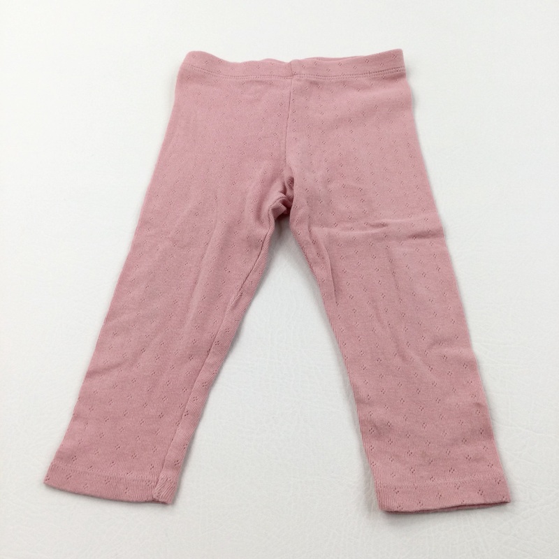 Diamond Pattern Pink Leggings - Girls 12-18 Months