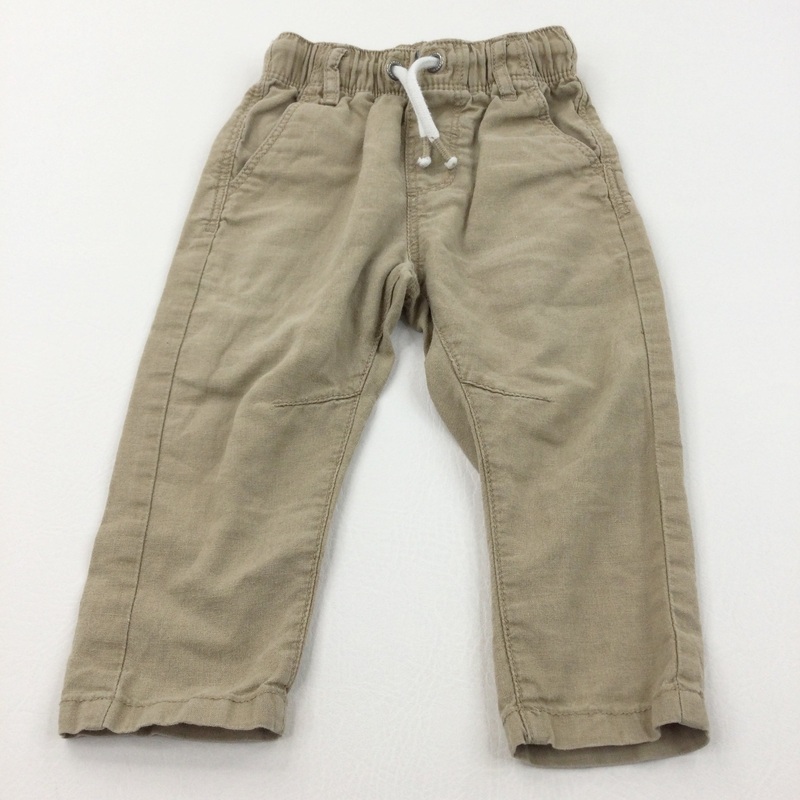 Light Brown Lightweight Cotton Trousers - Boys 9-12 Months