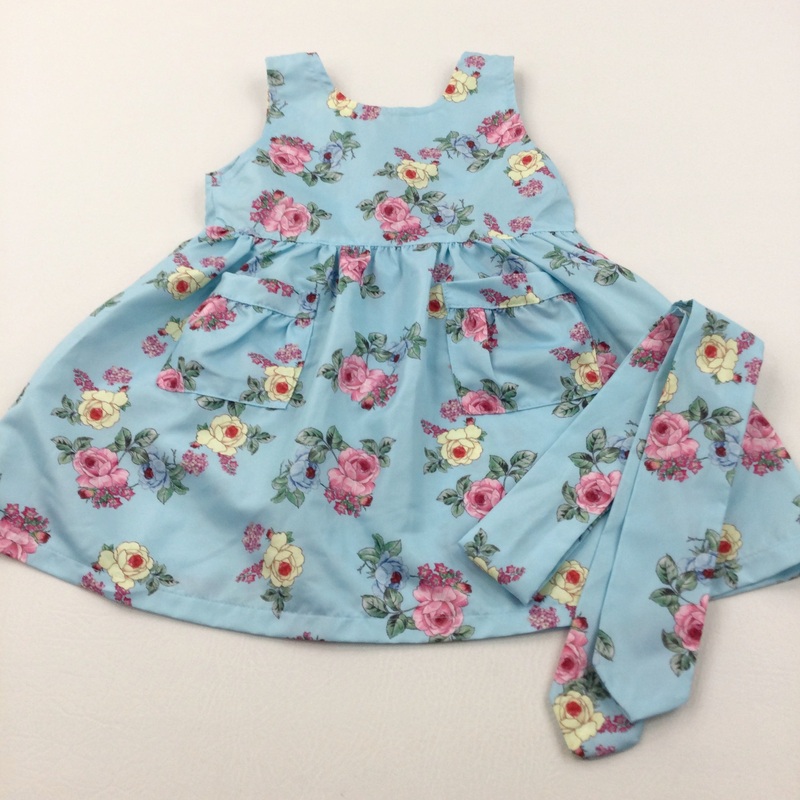 **NEW** Flowers Colourful Blue Polyester Party Dress - Girls 18-24 Months