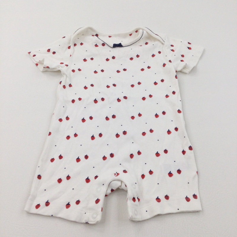 Strawberries Cream Jersey Romper - Girls 18-24 Months