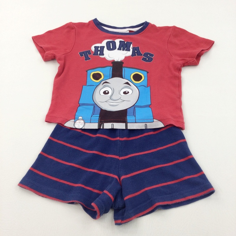 'Thomas' The Tank Engine Red & Navy Short Pyjamas - Boys 12-18 Months