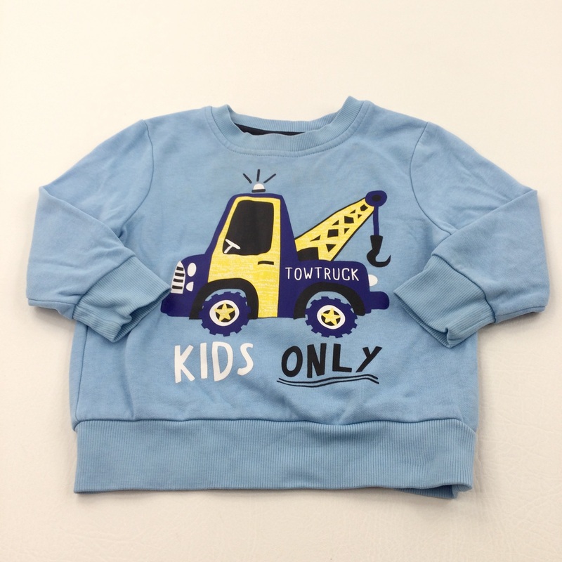 'Tow Truck - Kids Only' Blue Sweatshirt - Boys 18-24 Months