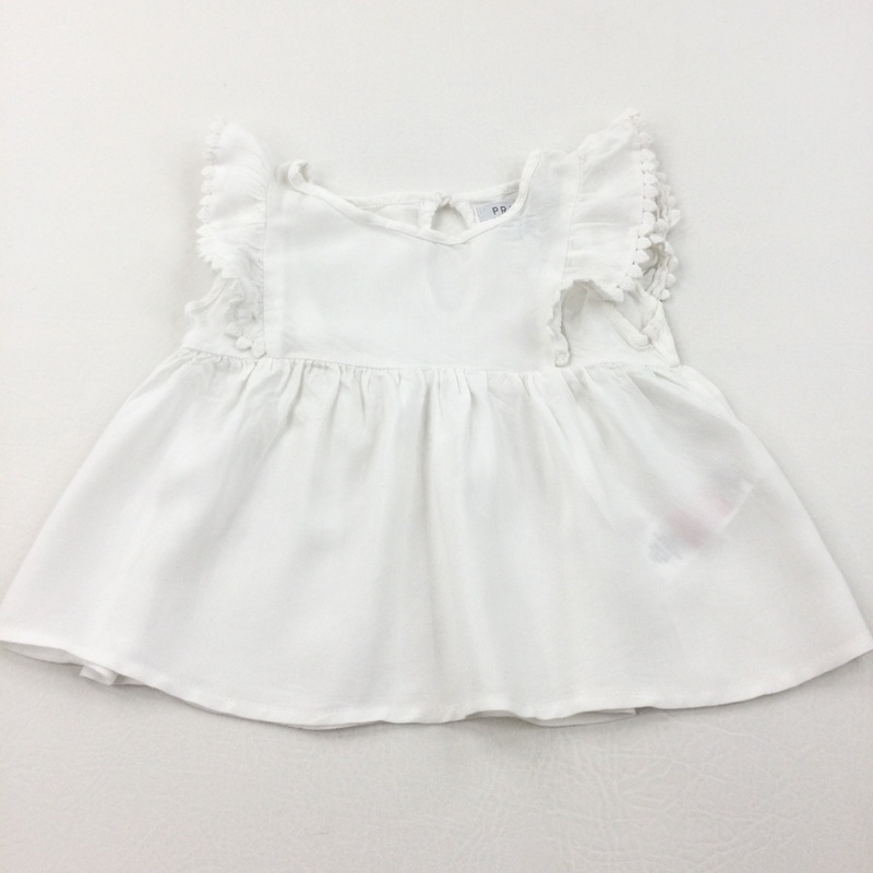 White Cotton Blouse - Girls 18-24 Months