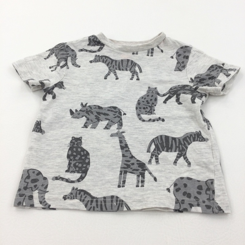 Wild Animals Grey T-Shirt - Boys 12-18 Months