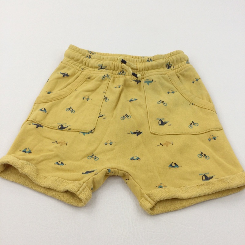 Aircraft & Vehicles Yellow Jersey Shorts - Boys 3-4 Years