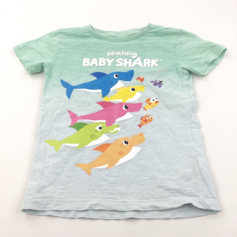 'Baby Shark' Green T-Shirt - Boys 4-5 Years