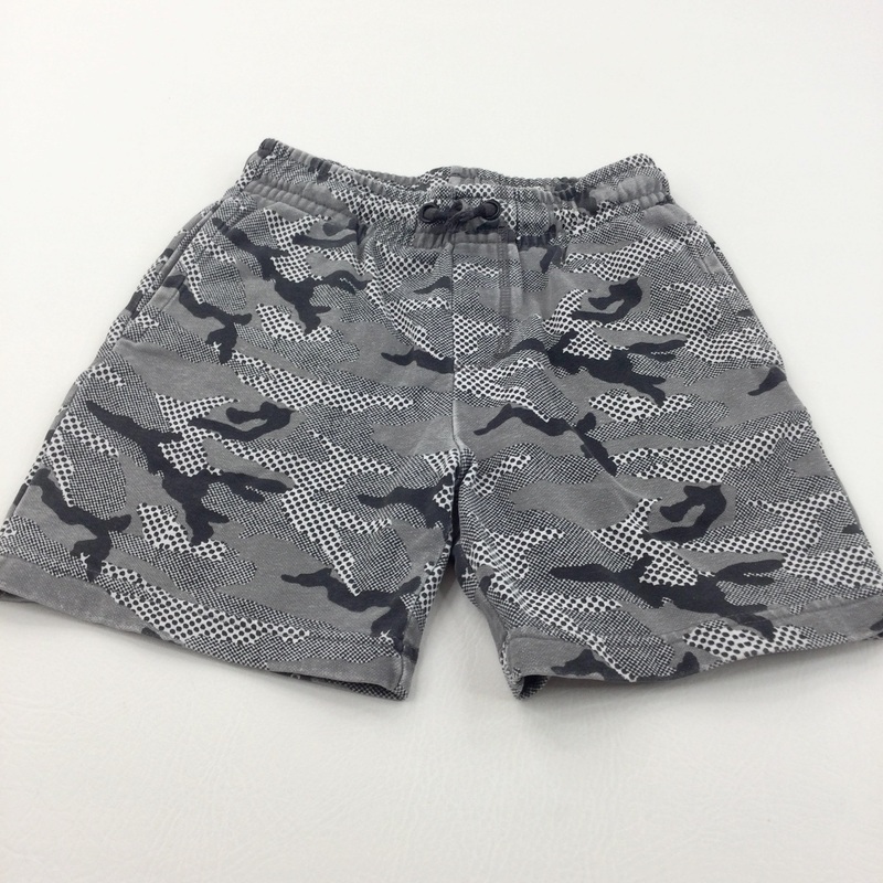 Black, Grey & White Jersey Shorts - Boys 7-8 Years