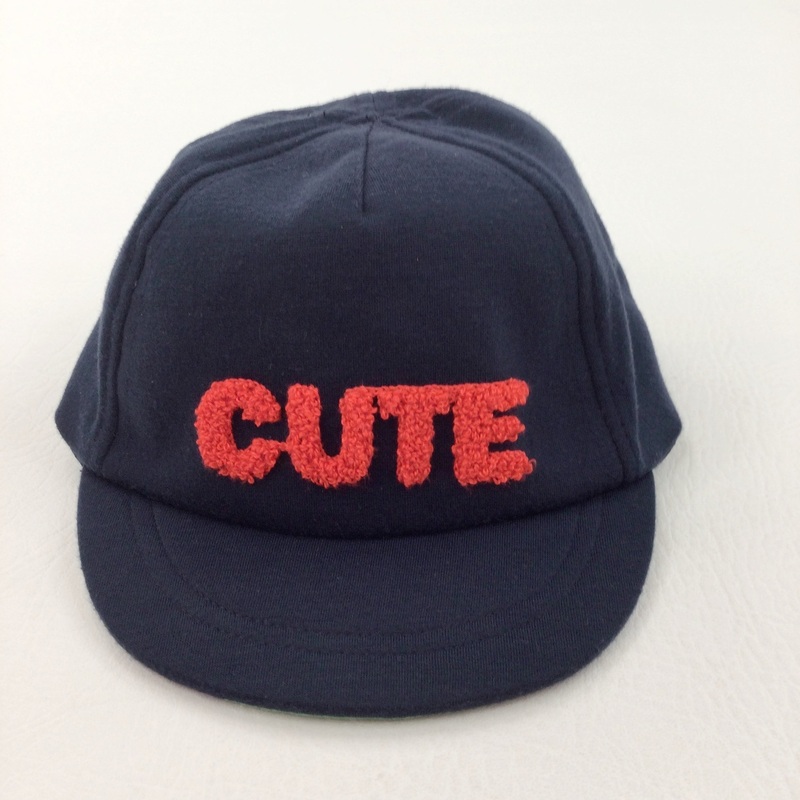'Cute' Navy & Red Jersey Cap - Boys 2-4 Years