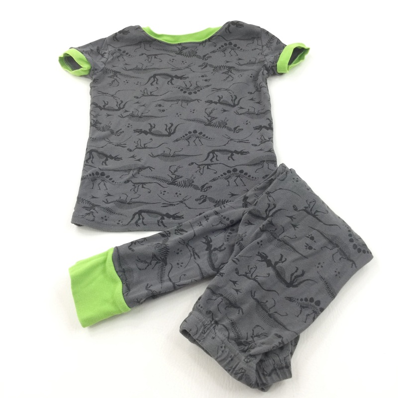 Dinosaur Skeletons Dark Grey & Green Pyjamas - Boys 5 Years